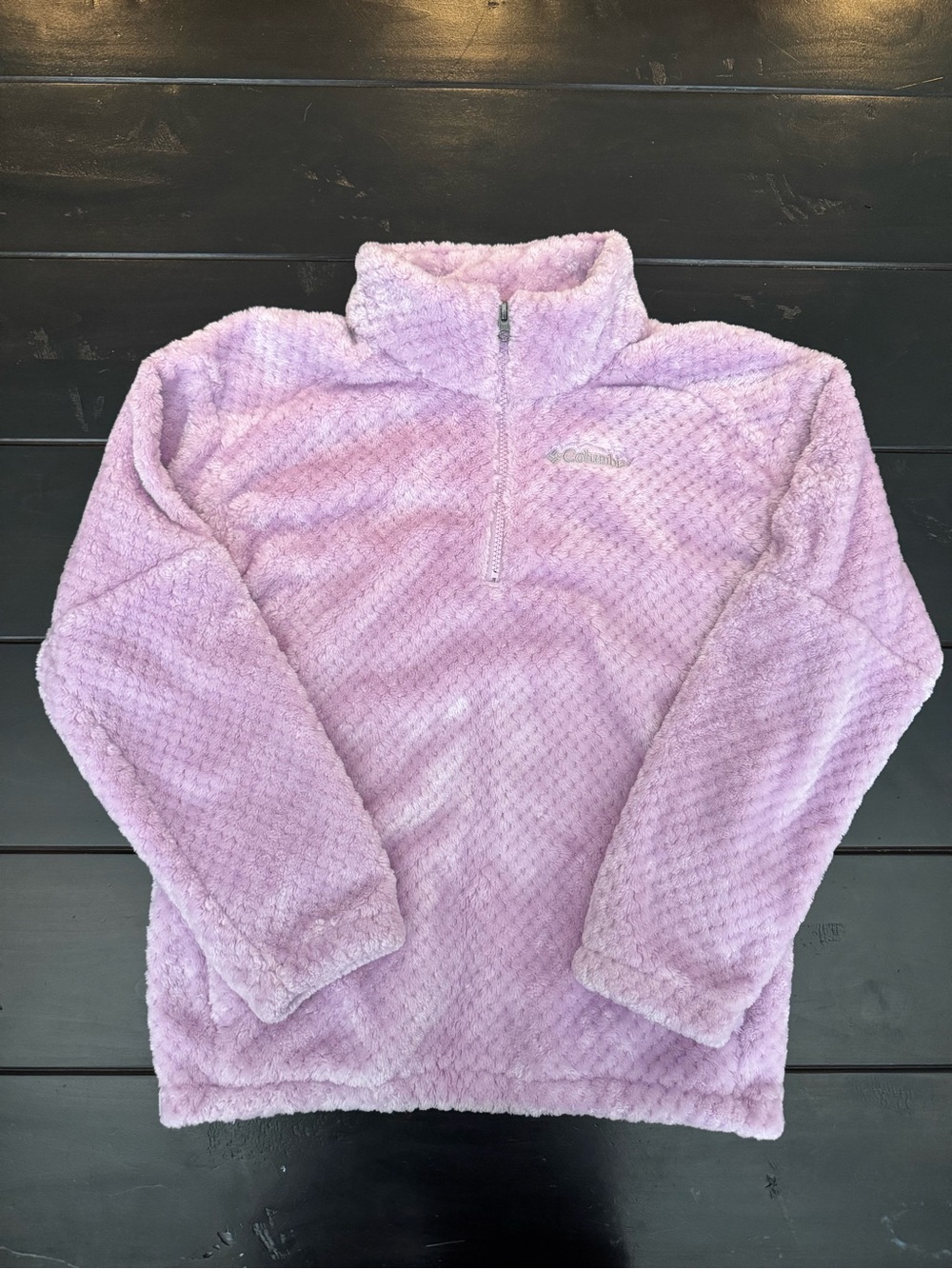 Columbia Girls Fire Side II Sherpa Fleece 1/4 Zip Lavender (size L 14/16)